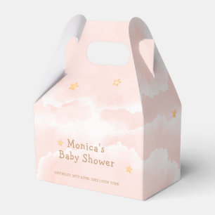 Pink Elegant Cloud Nine Stars Girl Baby Shower  Favour Box