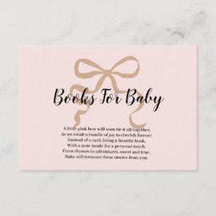 Pink elegant coquette bow Books for Baby  Enclosure Card