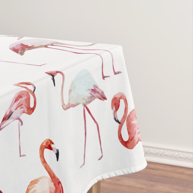 Pink Elegant Flamingo pattern Tablecloth (In Situ)