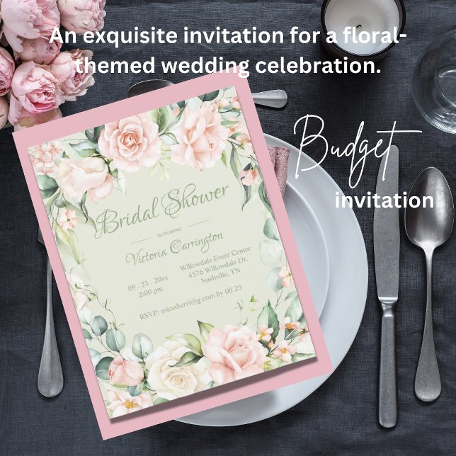 Pink Elegant Floral Budget Bridal Shower (Creator Uploaded)