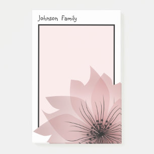 Pink elegant flower post-it notes