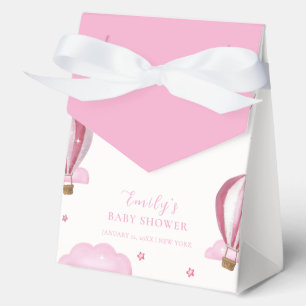 Pink Elegant Hot Air Balloon Girl Baby Shower  Favour Box