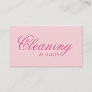 Pink Elegant House Cleaning Service Business Card