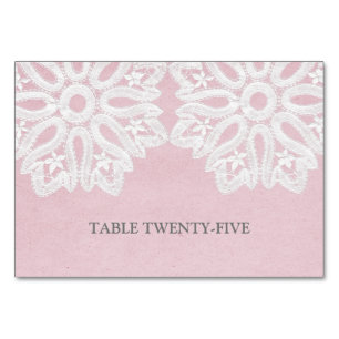 Pink Elegant Lace Table Card