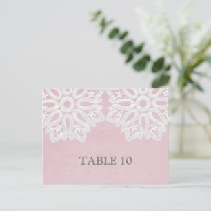 Pink Elegant Lace Table Number Postcard