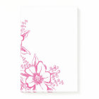 Pink Elegant Letterpress Style Florals