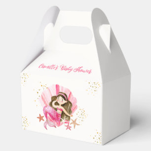 Pink Elegant Mermaid Ocean Starfish Baby Shower Favour Box
