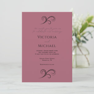 Pink Elegant Modern Wedding Invitation