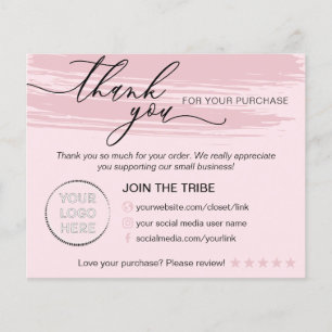 Pink Elegant Online Store Small Business Thank you Flyer