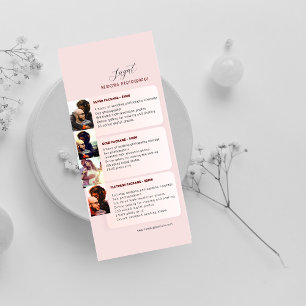 Pink Elegant Peach Wedding Photography Price List