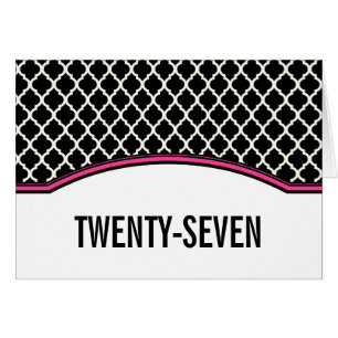 Pink Elegant Quatrefoil Table Number Card