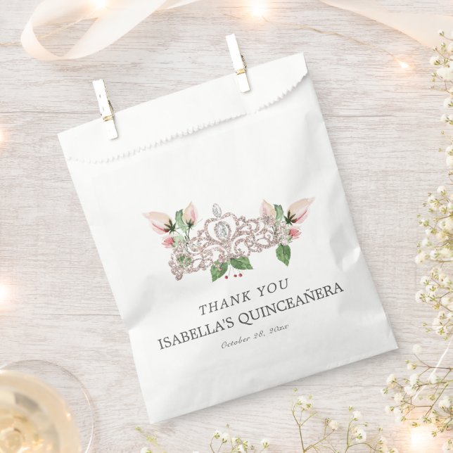 Pink Elegant Quinceañera Favour Bags (Clipped)
