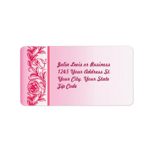 pink elegant roses ornament custom address labels