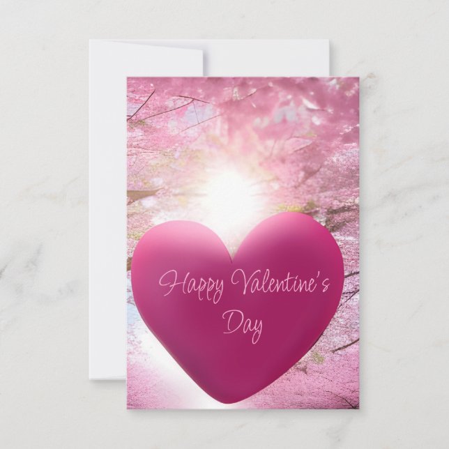 Pink Elegant Script | Happy Valentine's Day Card (Front)