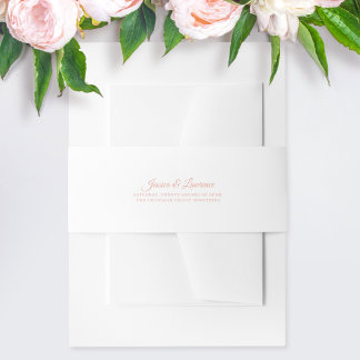 Pink Elegant Script Wedding Invitation Belly Band