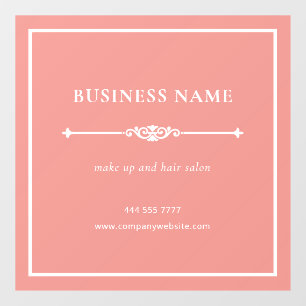 Pink Elegant Small Business Salon Name White Frame