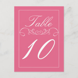 Pink Elegant Swirl Wedding Table Number Cards