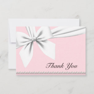 Pink Elegant Tiffany Pearls Fancy Pearls Thank You Card