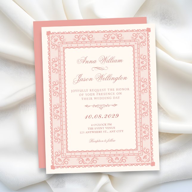 Pink elegant wedding invitation (Creator Uploaded)