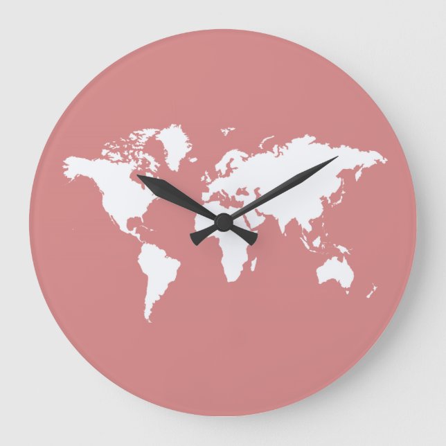 Pink Elegant World Large Clock (Front)