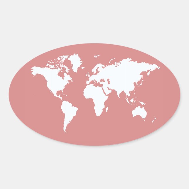 Pink Elegant World Oval Sticker (Front)