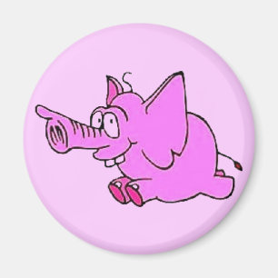 "Pink Elephant" 3" Fridge Magnet