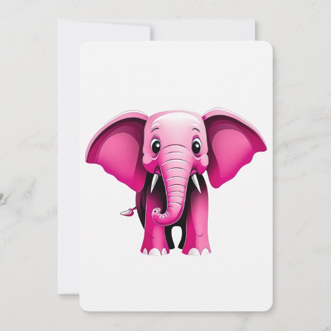 Pink Elephant Art Card (Front)