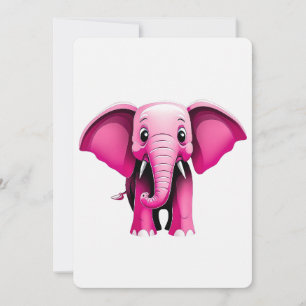 Pink Elephant Art Card
