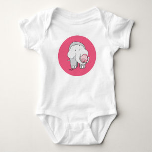 Pink Elephant Baby Bodysuit