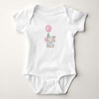 Pink Elephant Baby Girl Bodysuit