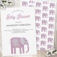 Pink Elephant Baby Shower