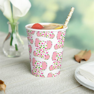 Pink Elephant Baby Shower Paper Cups