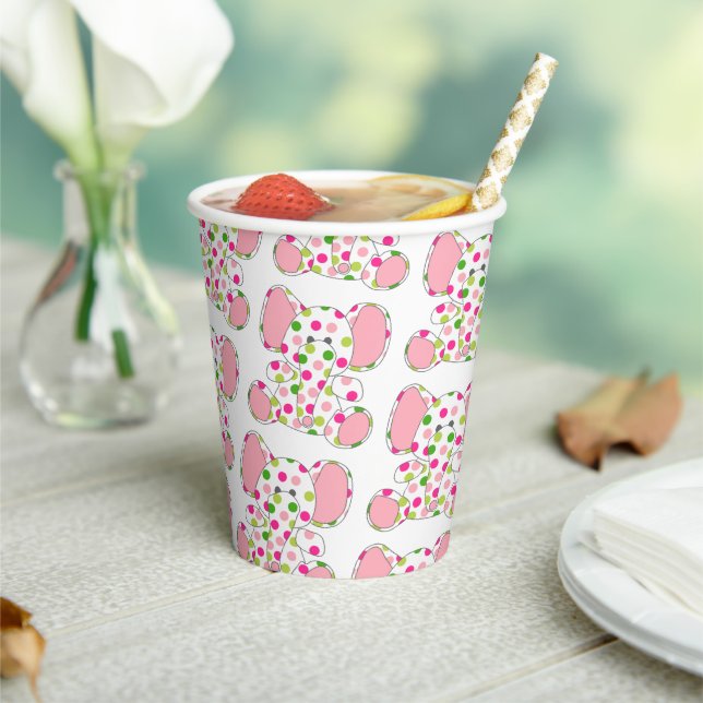 Pink Elephant Baby Shower Paper Cups (Insitu)