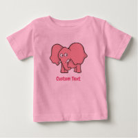 Pink Elephant Baby T-Shirt