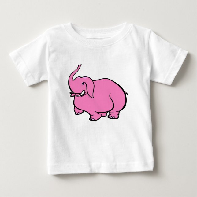 Pink Elephant Baby T-Shirt (Front)