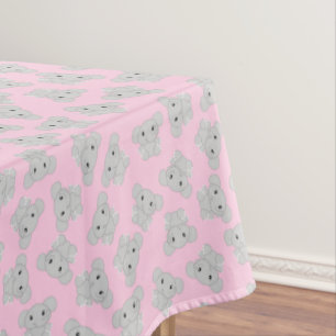 Pink Elephant Birthday Party Tablecloth