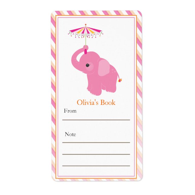 Pink Elephant Bookplate (Front)