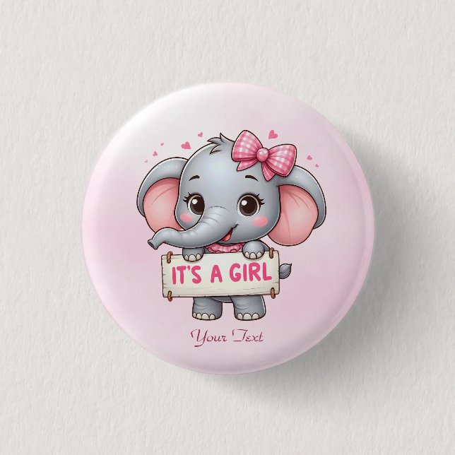 Pink Elephant Button (Front)
