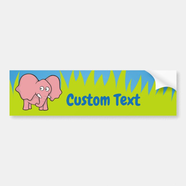 Pink Elephant Cartoon Bumper Sticker (Front)