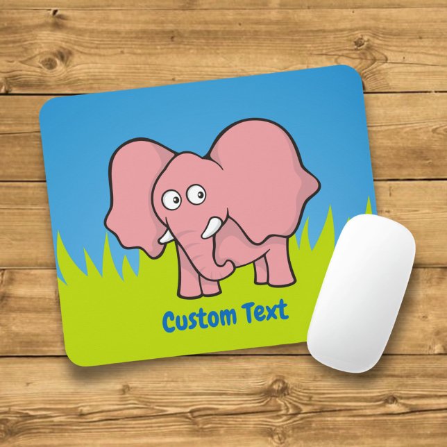Pink elephant cartoon mouse pad (Creator Uploaded)