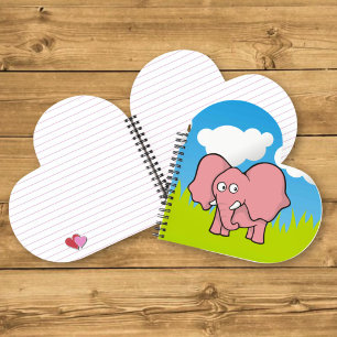 Pink Elephant Cartoon Notebook