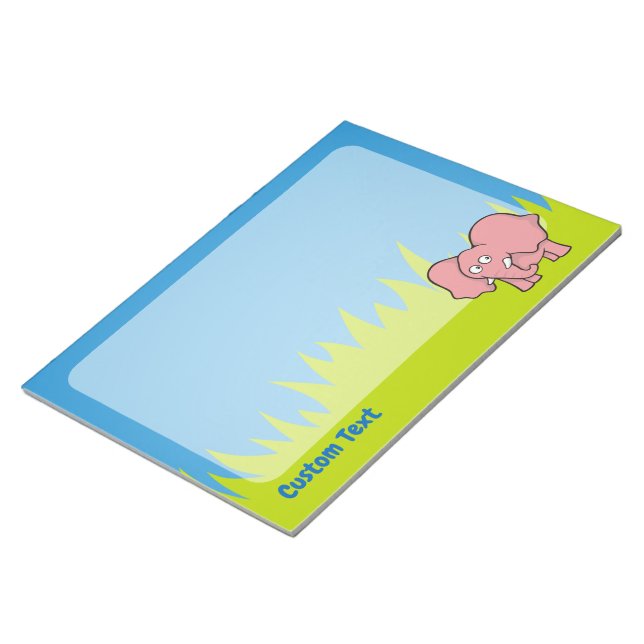Pink elephant cartoon notepad (Angled)