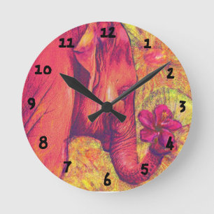 pink elephant clock