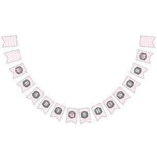 Pink Elephant Girl Baby Shower Bunting