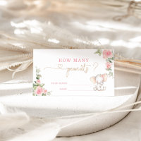 Pink elephant guess how many peanuts card