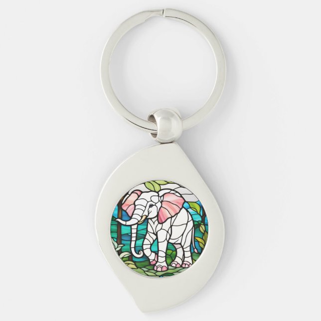 Pink Elephant  Key Ring (Front)