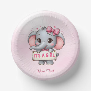 Pink Elephant Paper Bowl Plate