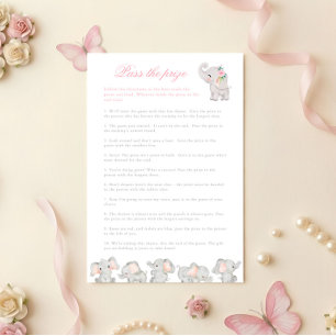 Pink Elephant Pass The Prize Baby Shower Game