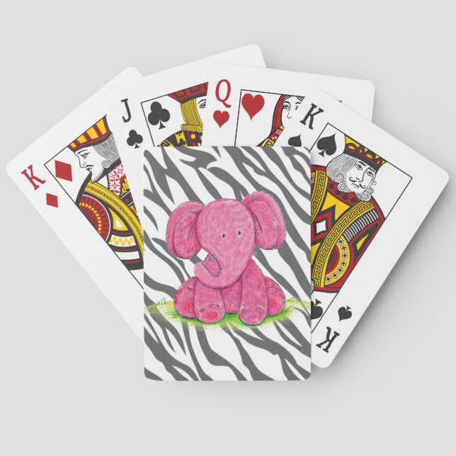 Pink Elephant Playing Cards (Back)
