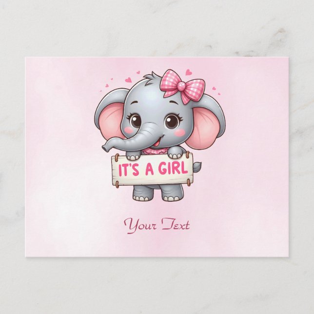 Pink Elephant Postcard (Front)